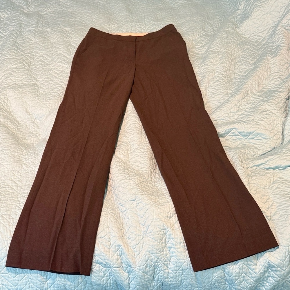 Michael Kors Chocolate Wide Leg Pants pockets, not lined, sz 6